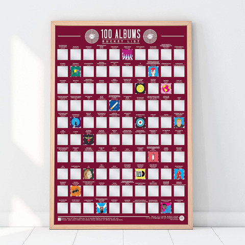 The 100 Albums Bucketlist Scratchoff Poster