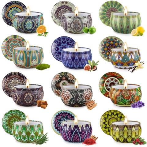 12 Pack Decorative Scented Candles