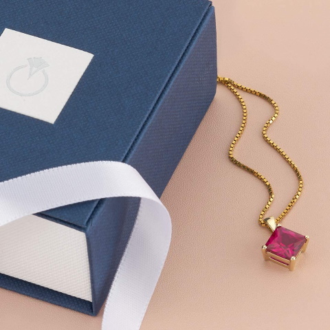14K Gold Ruby Pendant