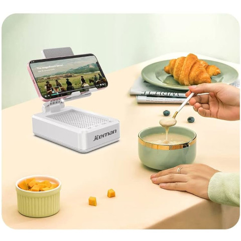 All-In-One Tablet Stand with Bluetooth Speaker, Charging Station and Hands Free Calling
