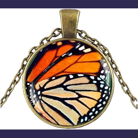 Monarch Butterlfy Wing Necklace