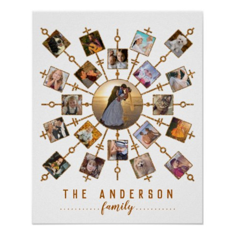 Custom Family Photo Collage - Add Your Own Text & Images