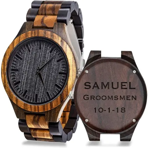 hidden gift Custom Engraved Wooden Watch