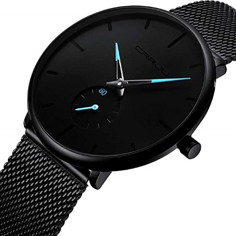 Black Ultra Thin Men's Watch