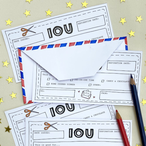 Create a set of Personalized 'I Owe You' Coupons