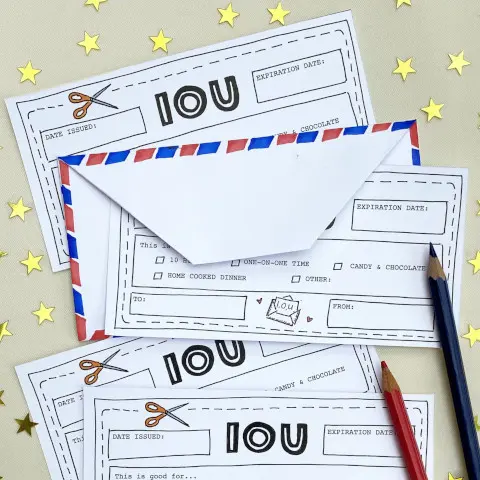 hidden gift Create a set of Personalized 'I Owe You' Coupons