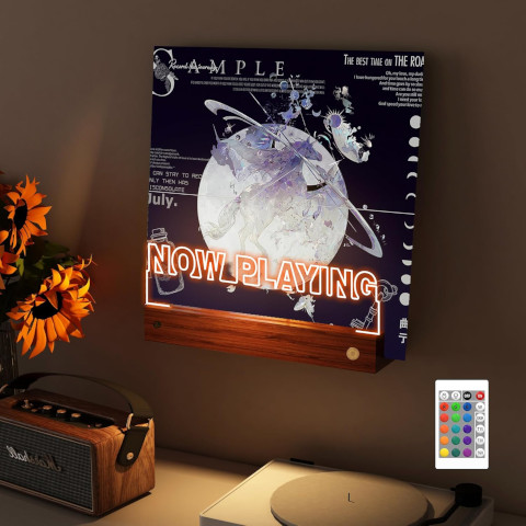 Light up Now Playing Vinyl Record Stand