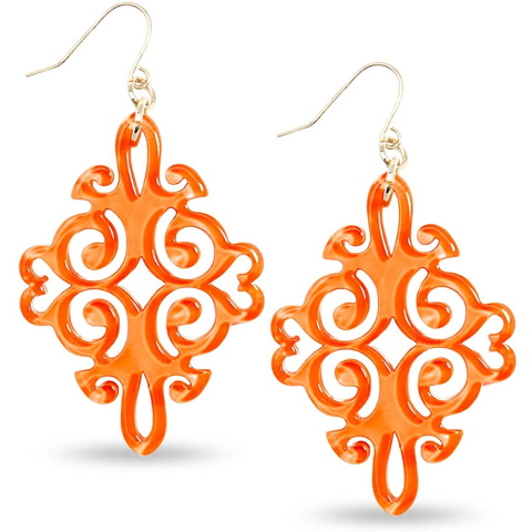 Acrylic Resin Twirling Drop Earrings