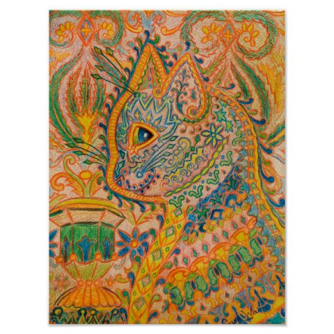 Psychedelic Cat Art