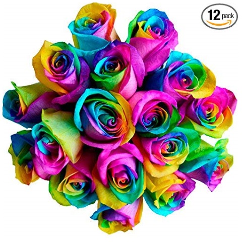 Fresh Rainbow Roses Bouquet