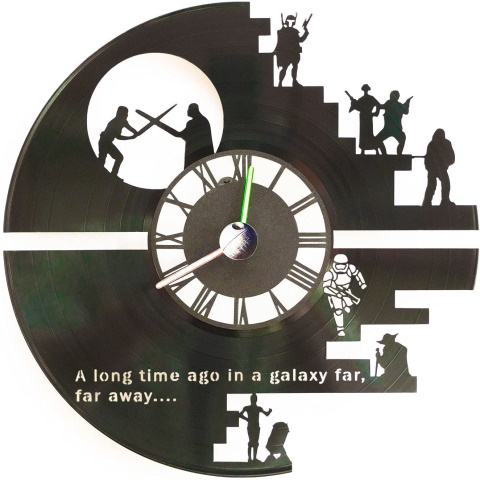 Handmade Vinyl Record Star Wars Clock