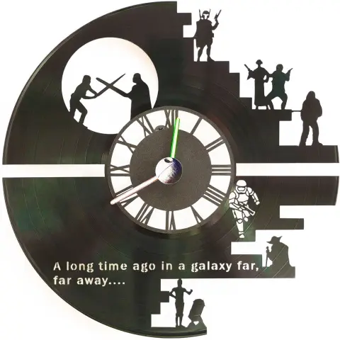 hidden gift Handmade Vinyl Record Star Wars Clock