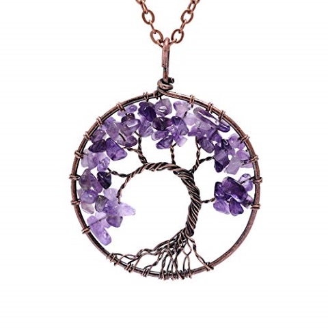 Tree of Life Purple Pendant Necklace