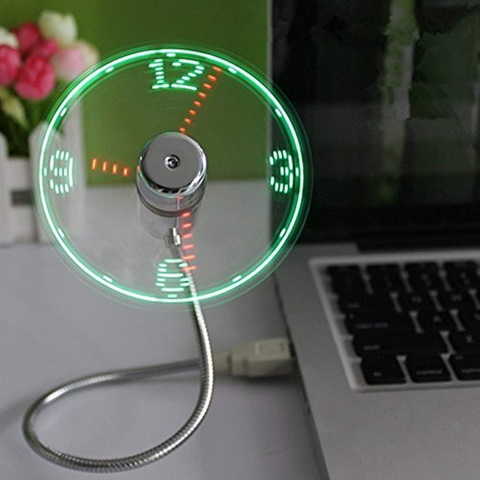 USB Clock Fan With Clock
