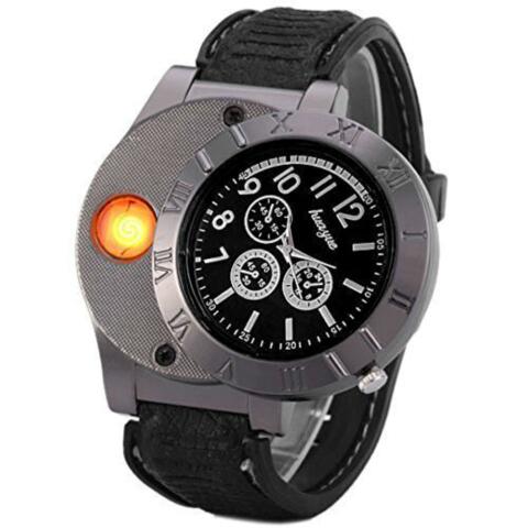 Watch With Concealed Windproof Lighter