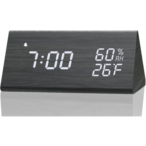 Wood Block LED Alarm Clock