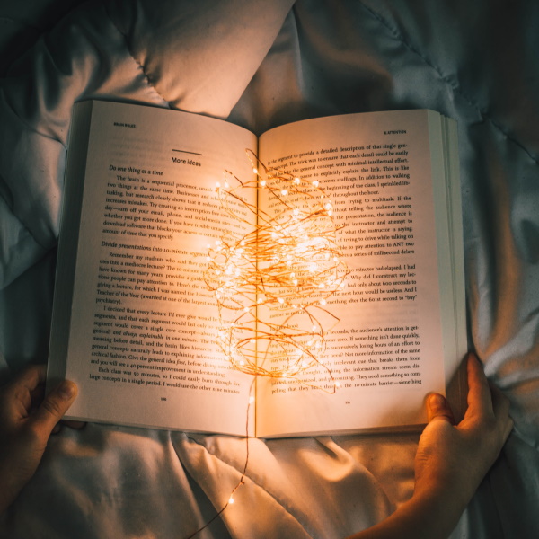 Curled up with a book